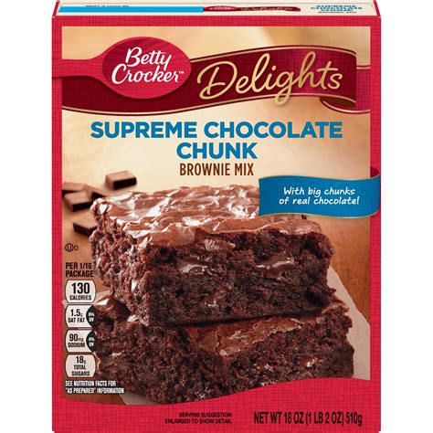 Betty Crocker Delights Brownie Mix Supreme Chocolate Chunk, 18 oz ...