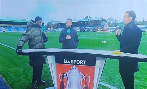 Ian Wright 'borrows the Michelin Man's coat' for ITV FA Cup coverage as ...