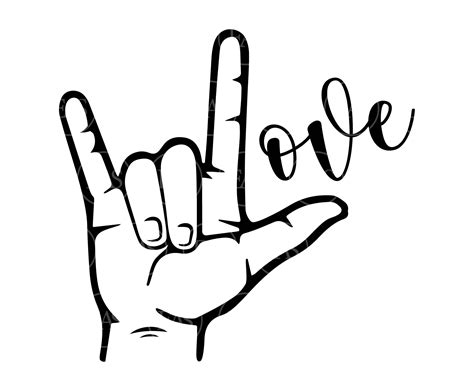 I Love You Hand Sign Svg Love Svg ASL Sign Language Svg. - Etsy