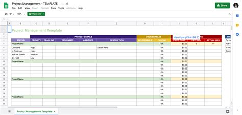 Project Tracker Google Sheets Template