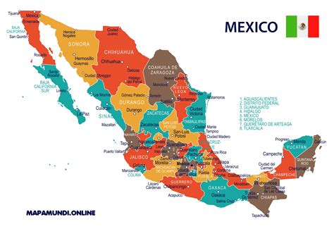 Mapa de México 🥇 Político y Físico | Calidad HD Para Imprimir | 2025