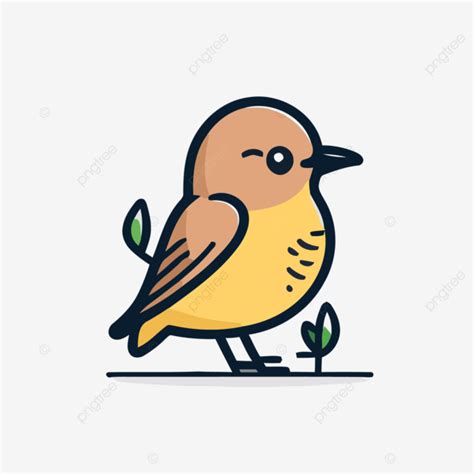 Cartoon Illustration Of A Yellow Bird Vector, A Lineal Icon Depicting ...