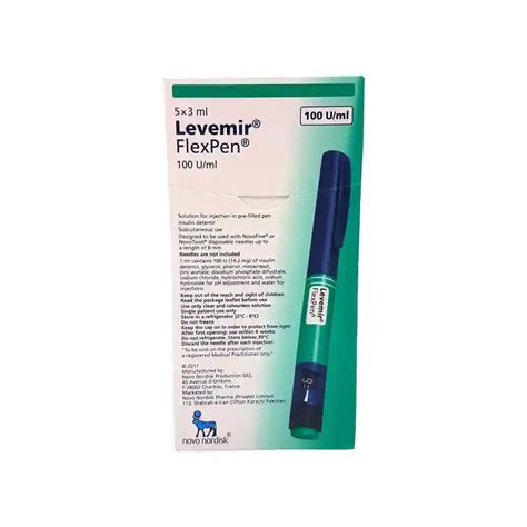 Levemir Flexpen 100 IU Injection 5 Pre Filled Pen Uses, Side effects ...