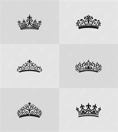 Premium Vector | Princess crown silhouette icon set