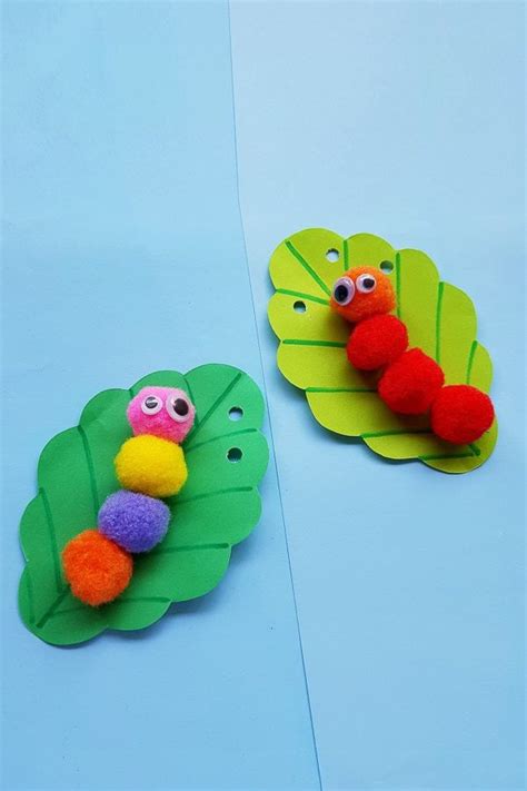 Pom Pom Caterpillar Craft | Caterpillar craft, Kindergarten crafts ...