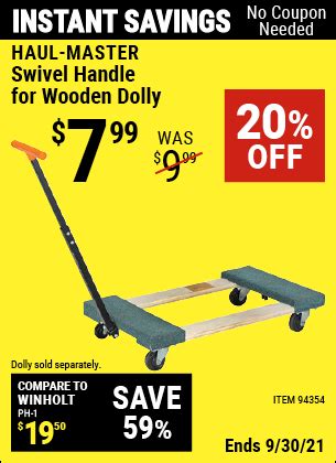 HAUL-MASTER Swivel Handle for Wooden Dolly for $7.99 | Harbor freight ...