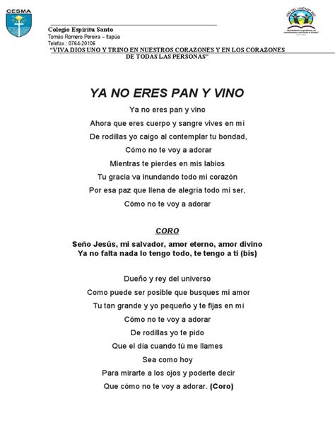 Ya No Eres Pan y Vino. | PDF