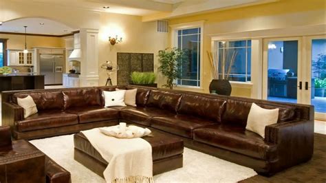 Brown Leather Sectional Living Room Design | Baci Living Room