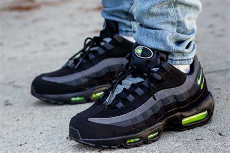 Nike Air Max 95 Black Neon Retro Logo On Feet Sneaker Review