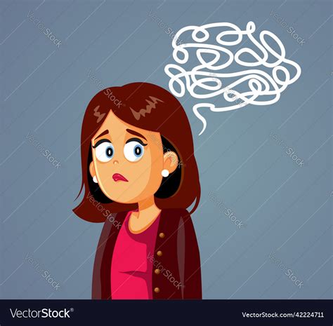 Puzzled woman thinking in doubt cartoon Royalty Free Vector