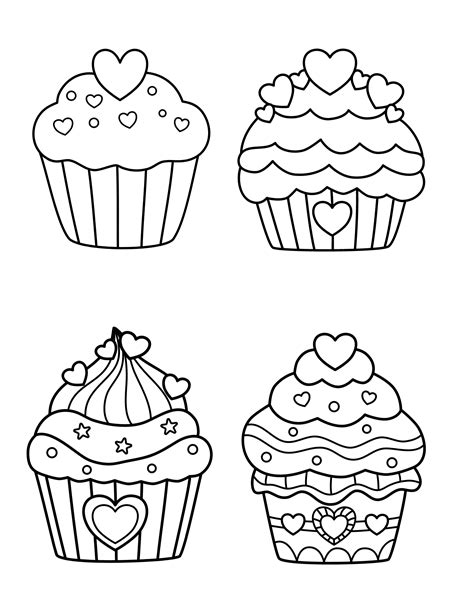 Cupcake Coloring Sheets Printables - Free Printable Templates