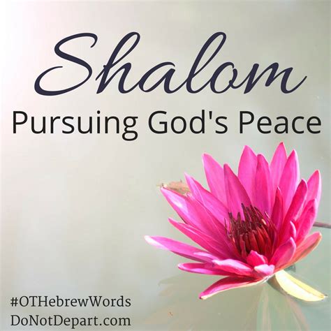 Shalom - Pursuing God's Peace - Do Not Depart