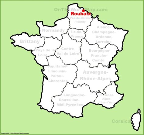 Roubaix location on the France map - Ontheworldmap.com