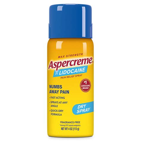 Aspercreme Lidocaine Pain Relief Dry Spray Odor Free - Shop Muscle ...