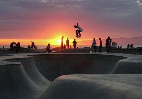 Skateboarding At Venice Beach Art Print by Mgs - Photos.com