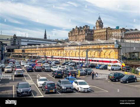 New Street Car Park next to Waverley Station, Edinburgh, Scotland, UK ...