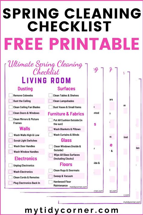 Ultimate spring cleaning checklist free printable by room for your ...