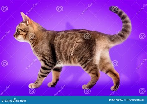 Cat Running and Walking View from the Side, Isolated Background Stock ...