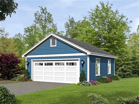 2-Car Detached Garage Plan with Over-Sized Garage Door - 68470VR ...