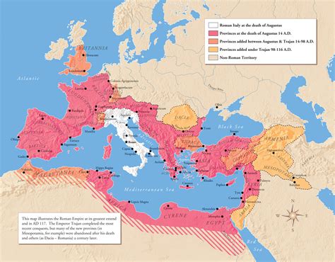 Roman Empire Map (At its height & Over time) 2024