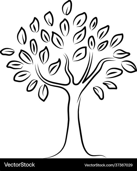 Black And White Vector Line Big Tree Clipart Tree Clipart Black And ...