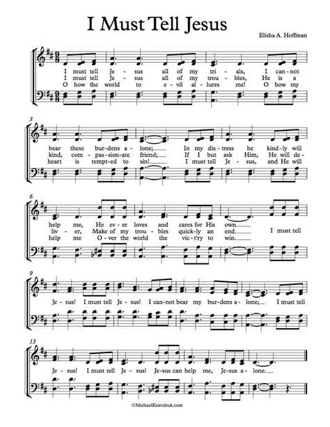 Free Choir Sheet Music – I Must Tell Jesus – Michael Kravchuk