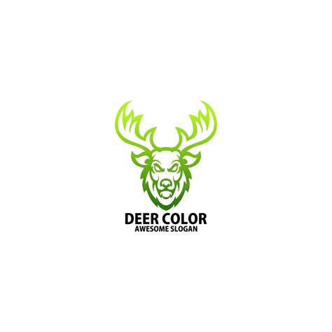 Free Vector | Deer color logo design gradient line art