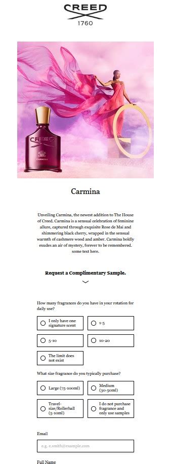 FREE Creed Fragrance Carmina Sample