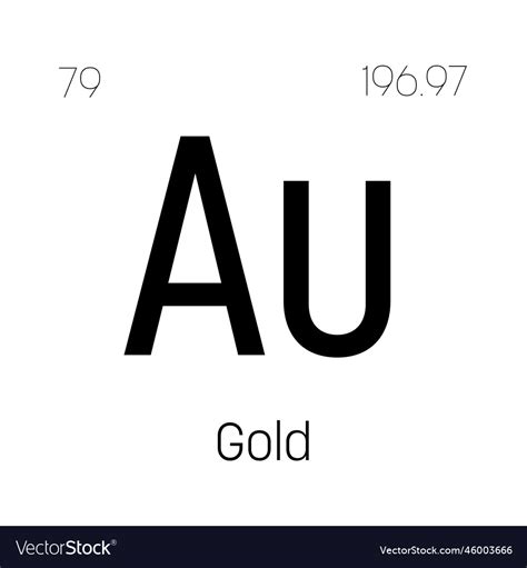 Gold au periodic table element Royalty Free Vector Image