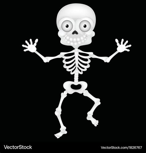 Funny skeleton cartoon Royalty Free Vector Image