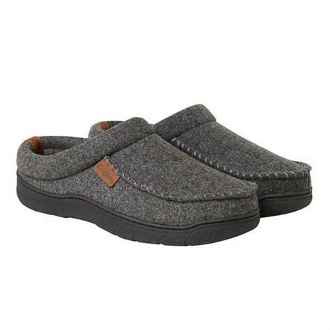 Dearfoams - Dearfoams Memory Foam Mens Slippers (Dark Heather Grey ...