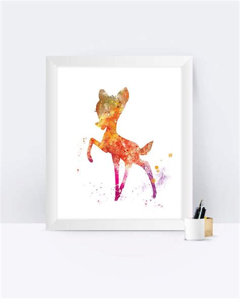 Bambi Print Bambi Poster Painting Watercolor Christmas | Etsy | Disney ...