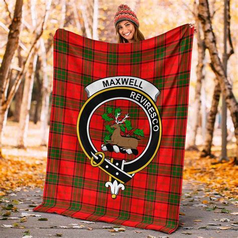 Scottish Maxwell Clan Crest Tartan Blanket