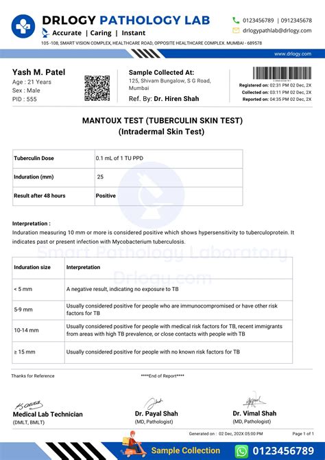 Mantoux Test: Price, Procedure and Results - Drlogy