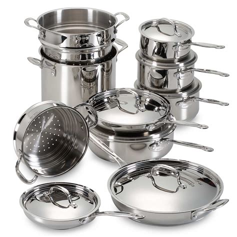 Cuisinart® Stainless Steel 17-Piece Cookware Set | Bed Bath & Beyond ...