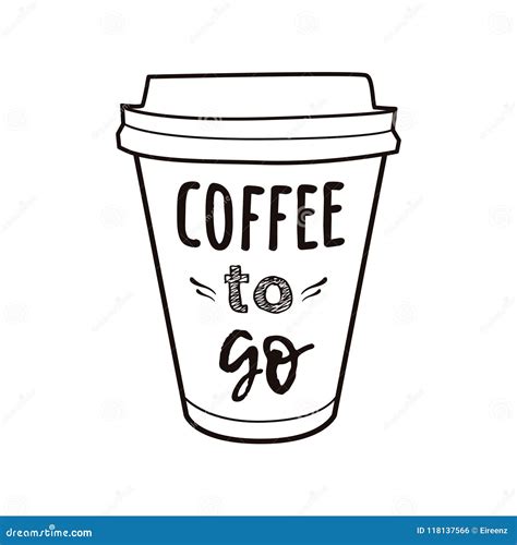 Vector Illustration of a Take Away Coffee Cup with Phrase Stock Vector ...