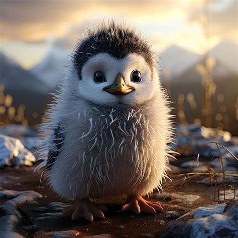 Premium AI Image | cute baby penguin