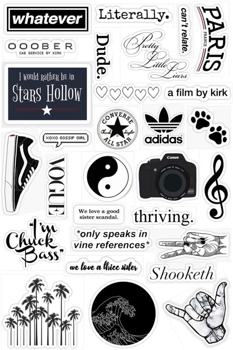 Pin by Sneha Manna on Aesthetic stickers | Black and white stickers ...