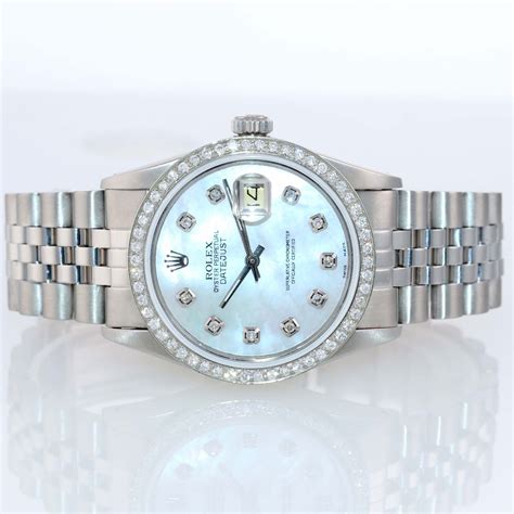 DIAMOND Bezel Rolex DateJust 36mm Stainless Steel & White Gold DIamond