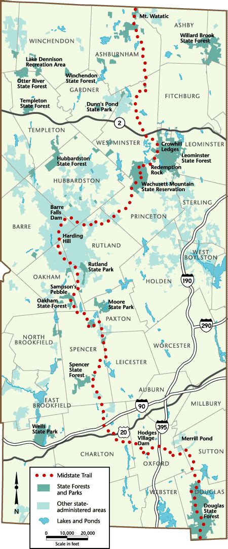 Quabbin Reservoir Hiking Trail Map - TravelsFinders.Com