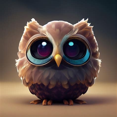 Premium AI Image | cute and adorable owl with a big eye