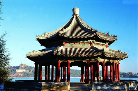 The Kuoruting Pavilion of the Summer Palace, an octagonal pavilion with ...