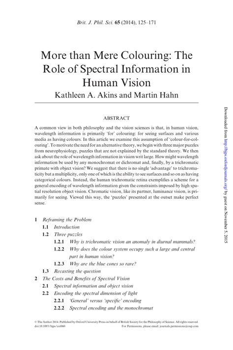 (PDF) More than Mere Colouring: The Role of Spectral Information in ...