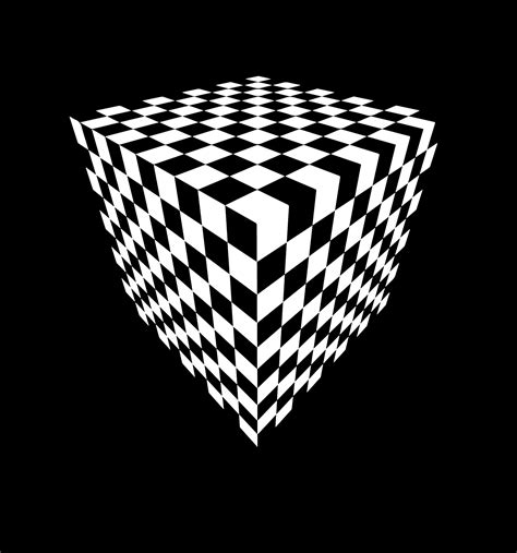 Checkered cube optical illusion EPS 10. Race victory. 14831828 Vector ...