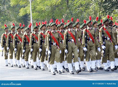 National Cadet Corps NCC Students Standing At Parade Ground Editorial ...