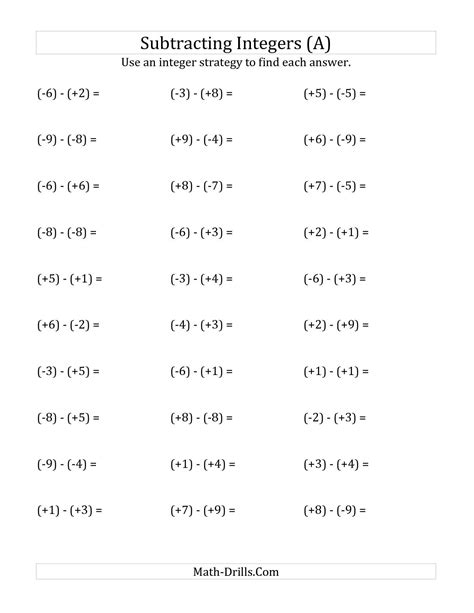 Integers Worksheets With Answers For Grade 6 Pdf - Askworksheet