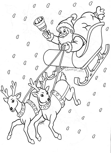 Free Printable Santa Sleigh Coloring Pages