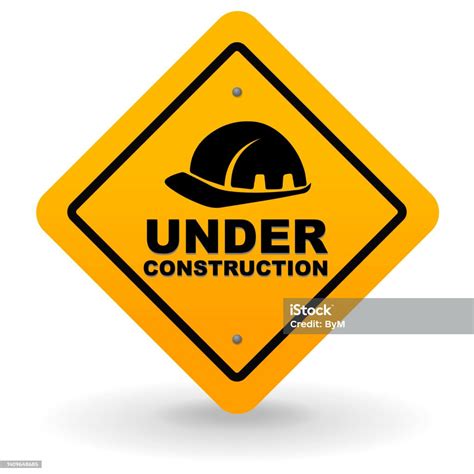 Under Construction Wear A Helmet Construction Warning Sign Traffic Sign ...