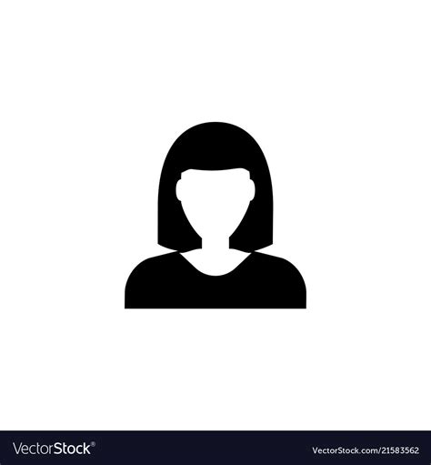 Woman avatar female user flat icon Royalty Free Vector Image