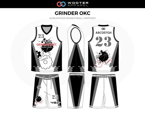 Grinder OKC White, Red, Black, Grey Custom Basketball Uniform, Jerseys ...